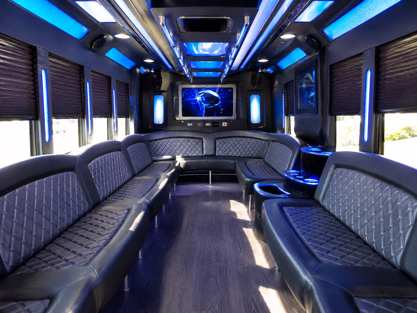 richland 28 passenger party bus inside